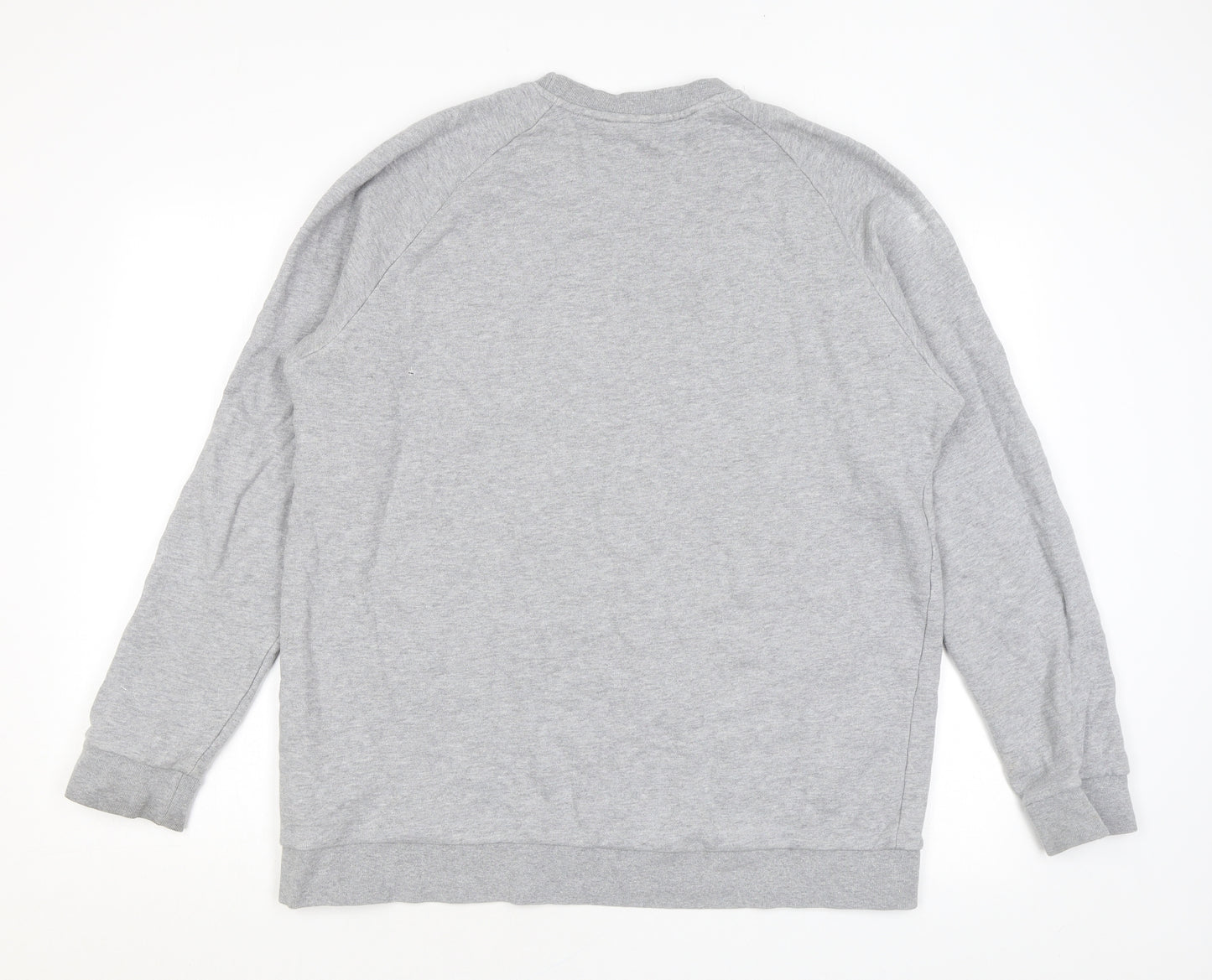 adidas Mens Grey Cotton Pullover Sweatshirt Size L