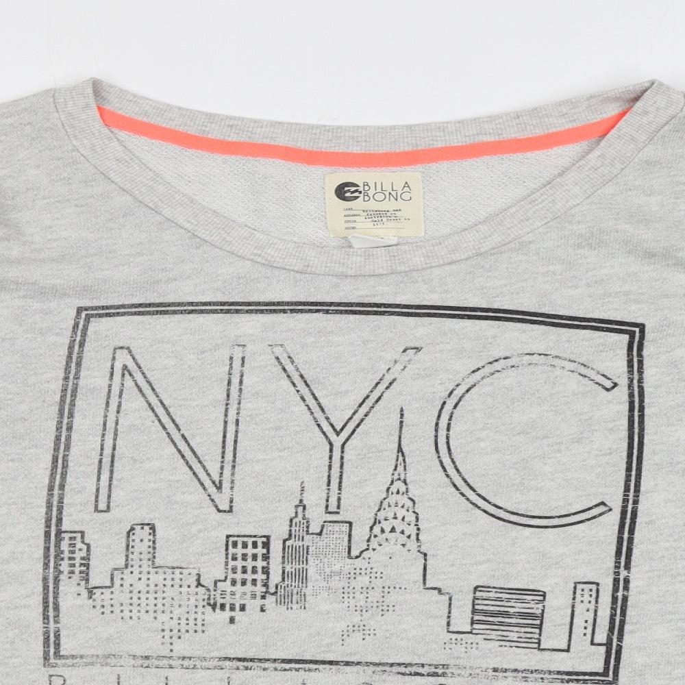 Billabong Womens Grey Cotton Pullover Sweatshirt Size M Pullover - NYC