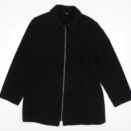 ZETA Womens Black Overcoat Coat Size 10 Zip