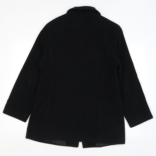 ZETA Womens Black Overcoat Coat Size 10 Zip