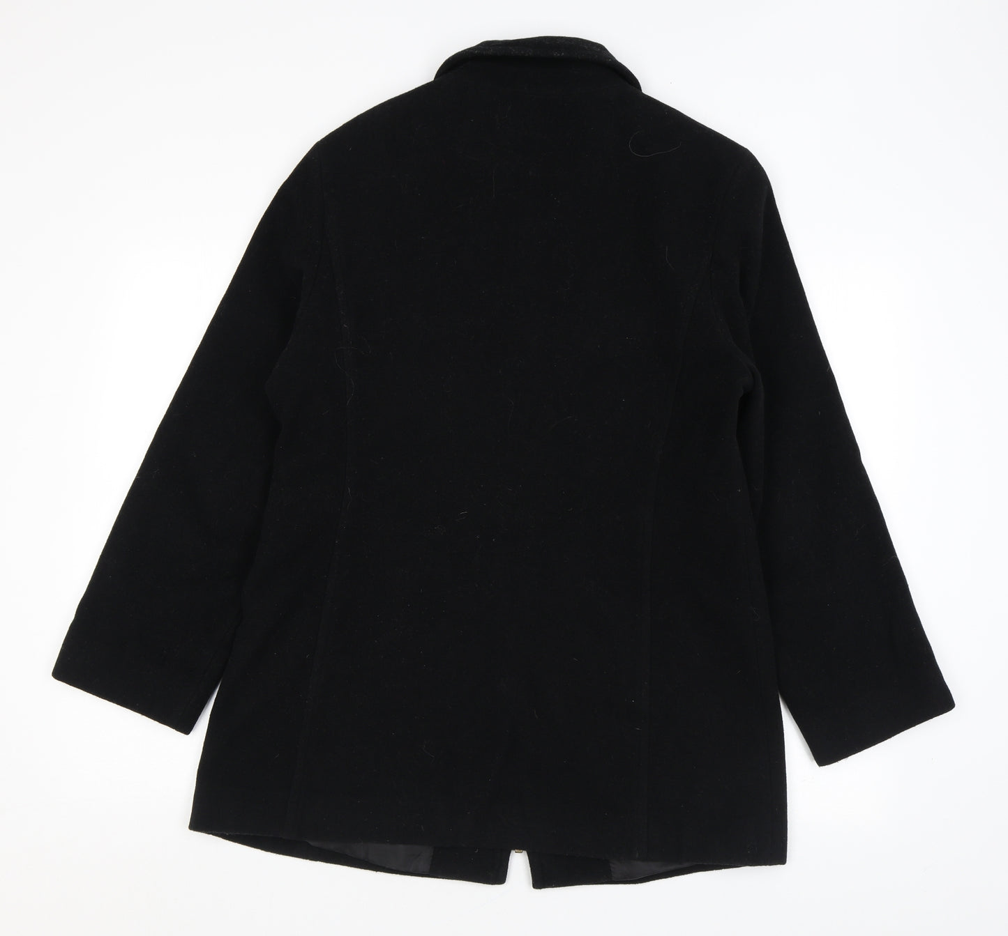 ZETA Womens Black Overcoat Coat Size 10 Zip