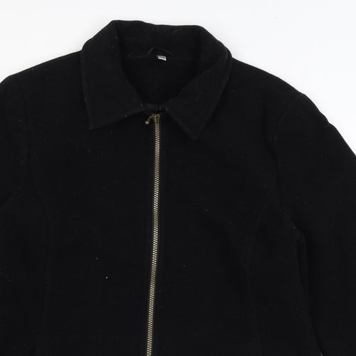 ZETA Womens Black Overcoat Coat Size 10 Zip