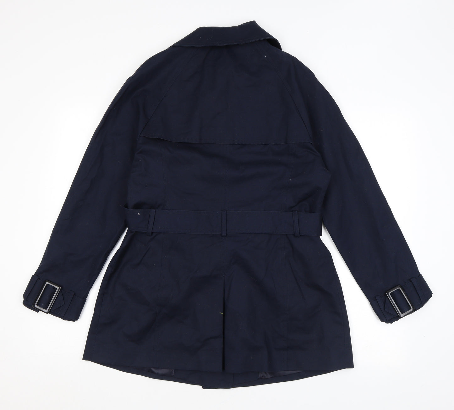 John Lewis Womens Blue Pea Coat Coat Size 10 Buckle - Belted