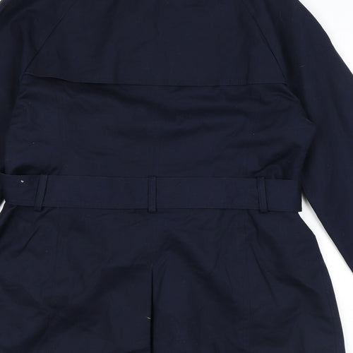 John Lewis Womens Blue Pea Coat Coat Size 10 Buckle - Belted