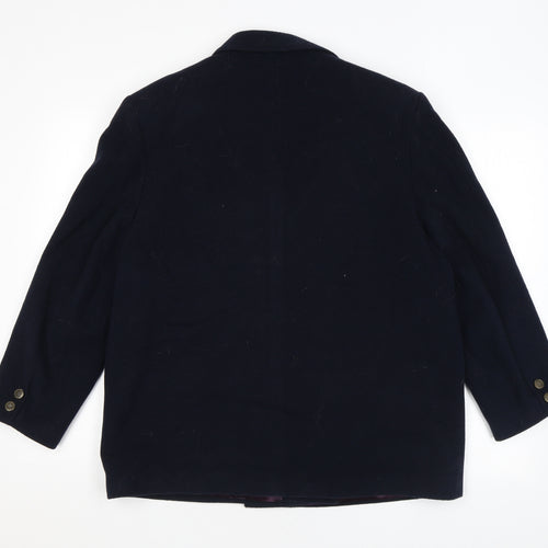 Anne Brooks Womens Black Overcoat Coat Size 16 Button
