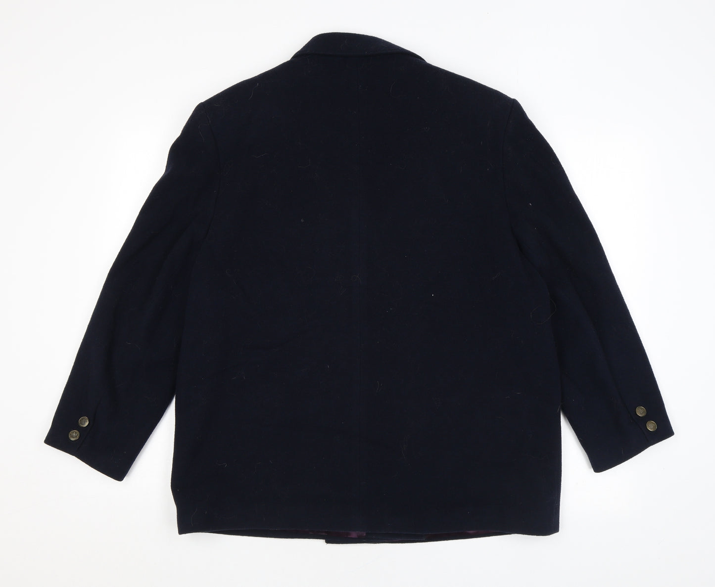 Anne Brooks Womens Black Overcoat Coat Size 16 Button