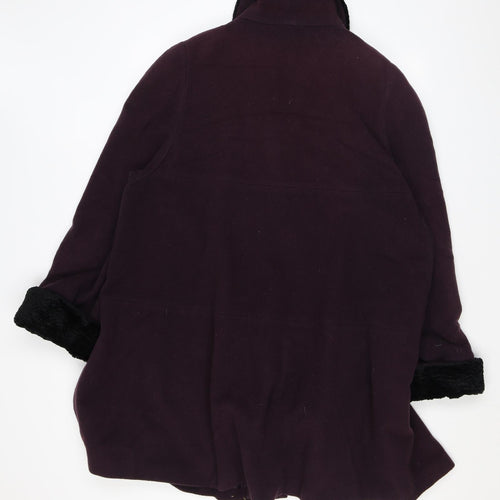 NuAge Womens Purple Overcoat Coat Size 16 Button