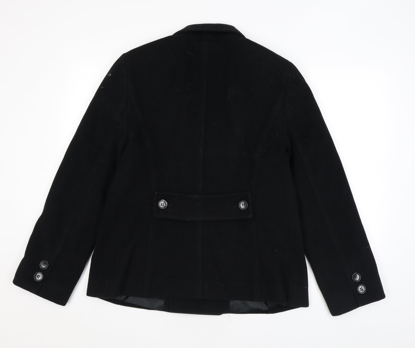Hobbs Womens Black Pea Coat Coat Size 12 Button