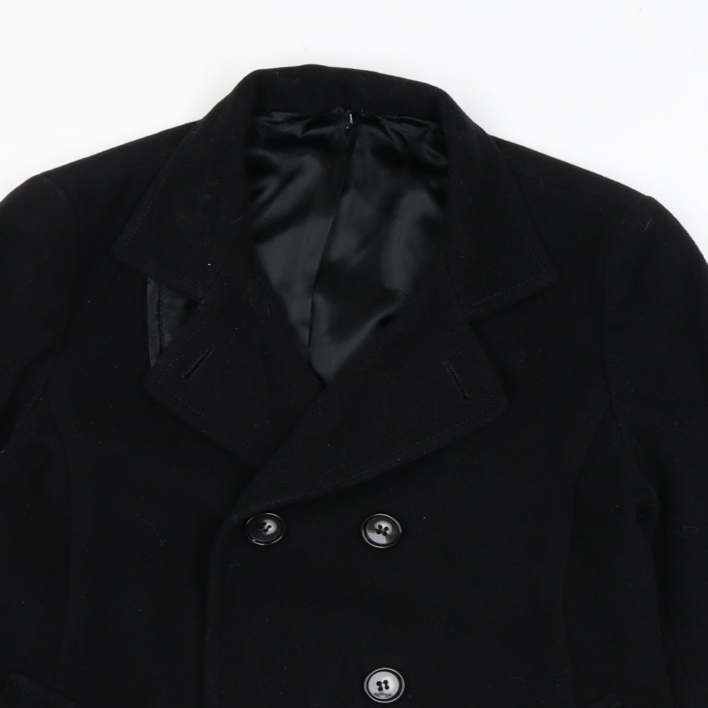 Hobbs Womens Black Pea Coat Coat Size 12 Button