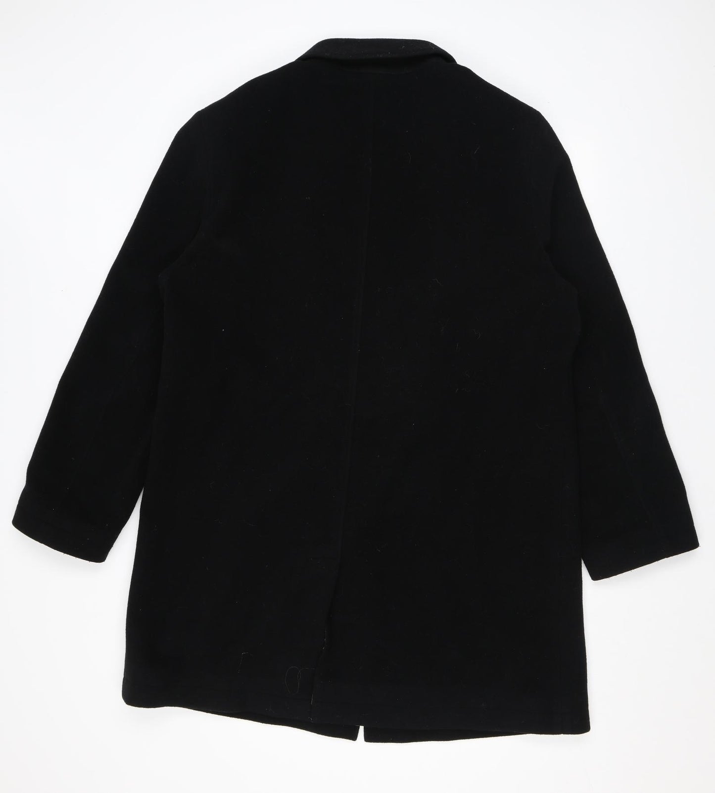 Thomas Nash Mens Black Overcoat Coat Size M Button