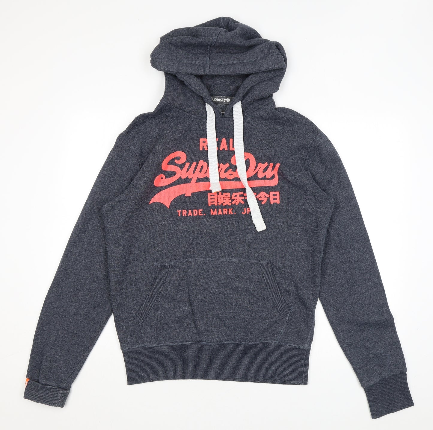 Superdry Mens Blue Cotton Pullover Hoodie Size S - Logo