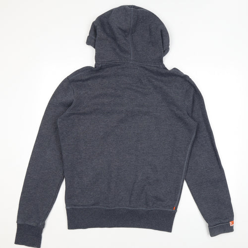 Superdry Mens Blue Cotton Pullover Hoodie Size S - Logo