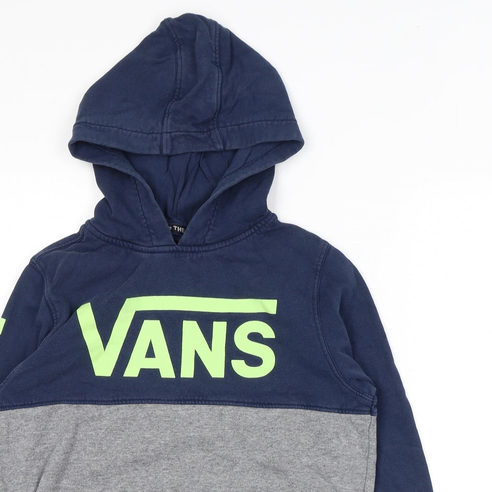 VANS Mens Blue Cotton Pullover Hoodie Size M - Logo