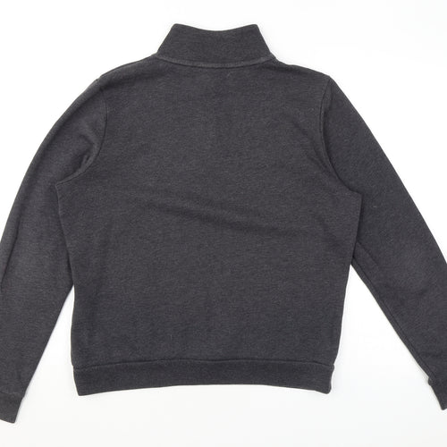 PINK Womens Grey Cotton Pullover Sweatshirt Size L Zip - Logo