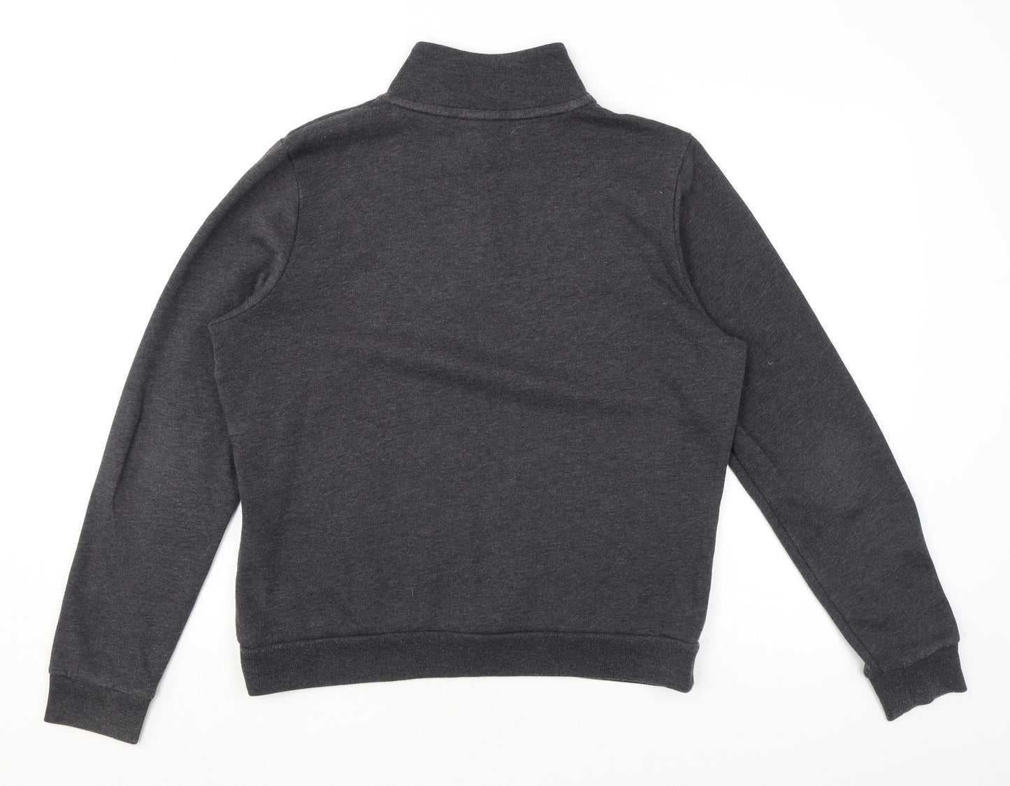 PINK Womens Grey Cotton Pullover Sweatshirt Size L Zip - Logo