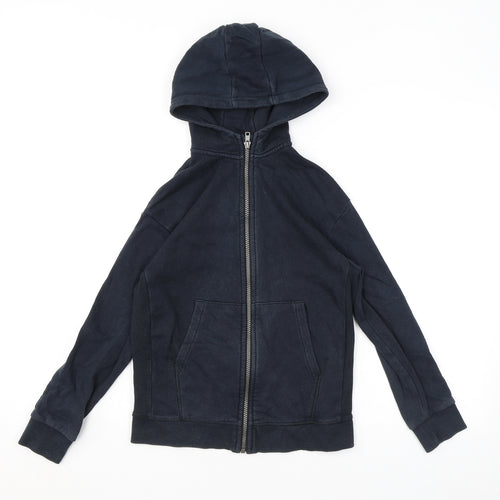 Marks and Spencer Boys Blue Cotton Full Zip Hoodie Size 10-11 Years Zip