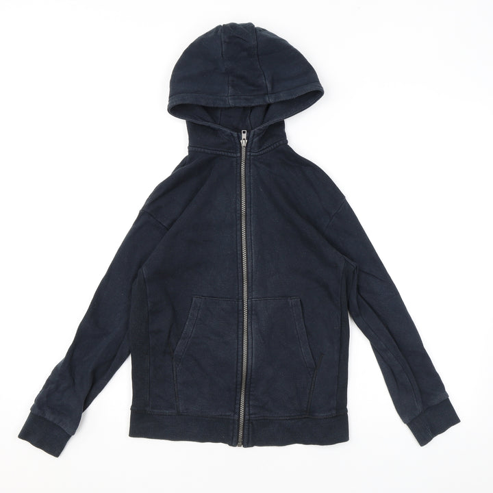 Marks and Spencer Boys Blue Cotton Full Zip Hoodie Size 10-11 Years Zip