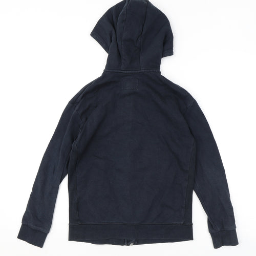 Marks and Spencer Boys Blue Cotton Full Zip Hoodie Size 10-11 Years Zip
