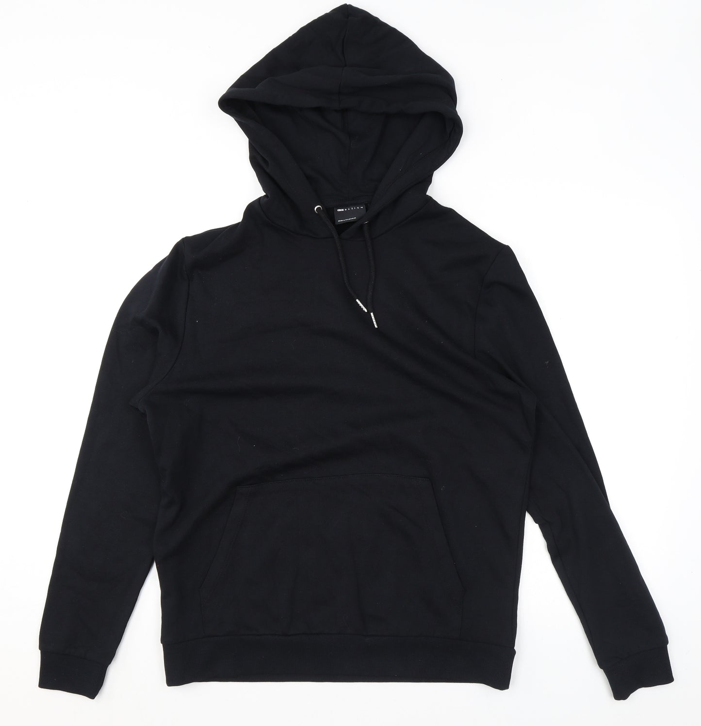 ASOS Mens Black Cotton Pullover Hoodie Size M