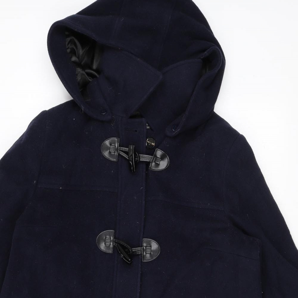 Four Seasons Womens Blue Overcoat Coat Size L Button