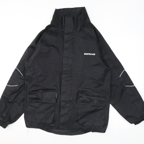 Bering Mens Black Motorcycle Jacket Coat Size S Zip