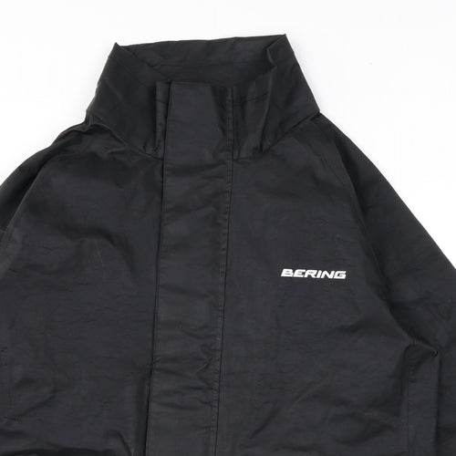 Bering Mens Black Motorcycle Jacket Coat Size S Zip