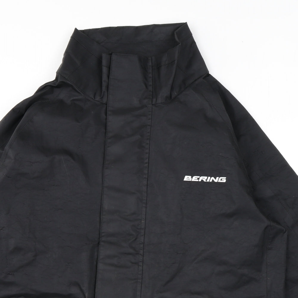 Bering Mens Black Motorcycle Jacket Coat Size S Zip