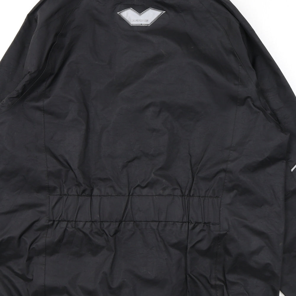 Bering Mens Black Motorcycle Jacket Coat Size S Zip