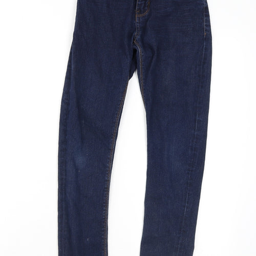 NEXT Girls Blue Cotton Skinny Jeans Size 11 Years L26 in Regular Zip