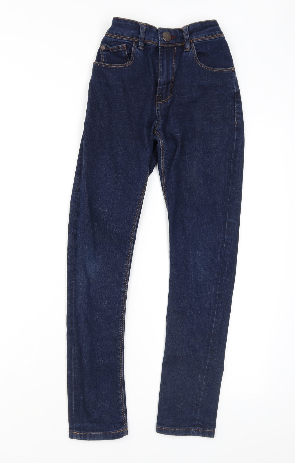 NEXT Girls Blue Cotton Skinny Jeans Size 11 Years L26 in Regular Zip