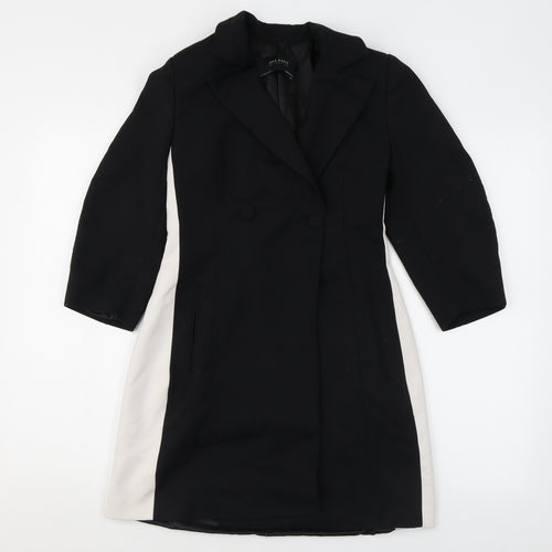 Zara Womens Black Cotton Shirt Dress Size S Collared Button