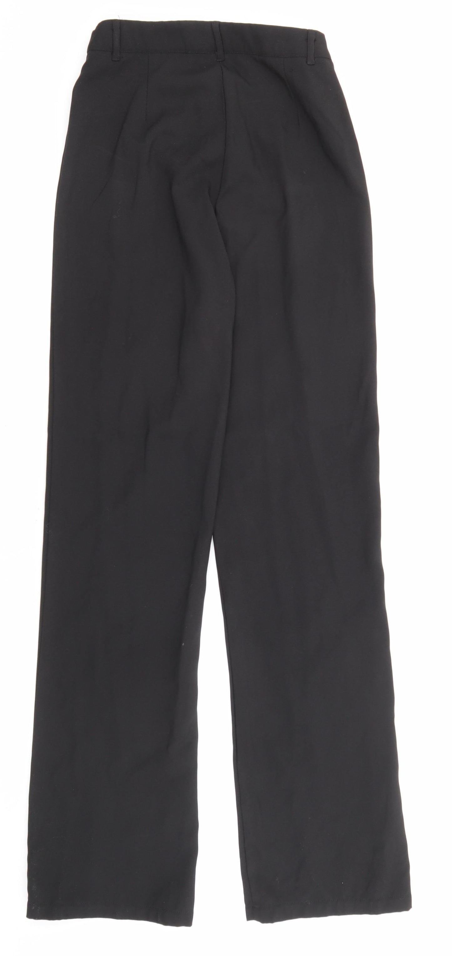 PRETTYLITTLETHING Womens Black Polyester Trousers Size 8 L33 in Regular Zip