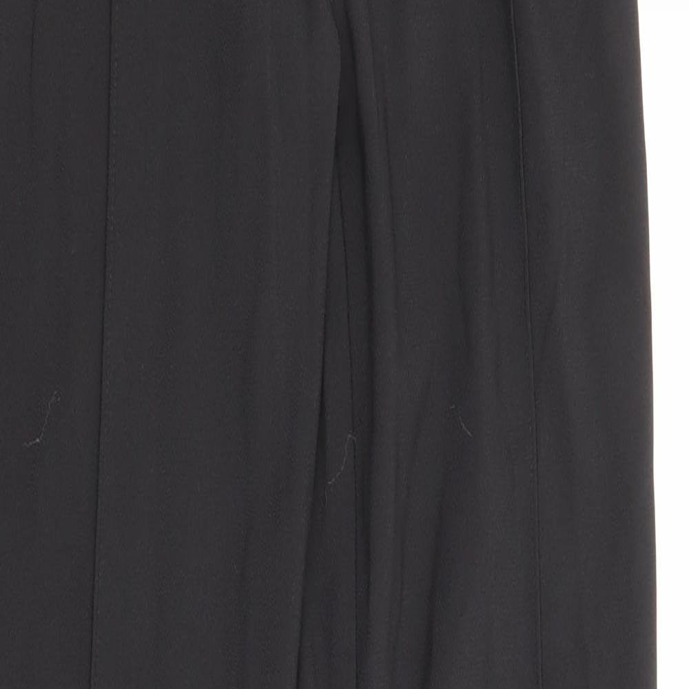 PRETTYLITTLETHING Womens Black Polyester Trousers Size 8 L33 in Regular Zip
