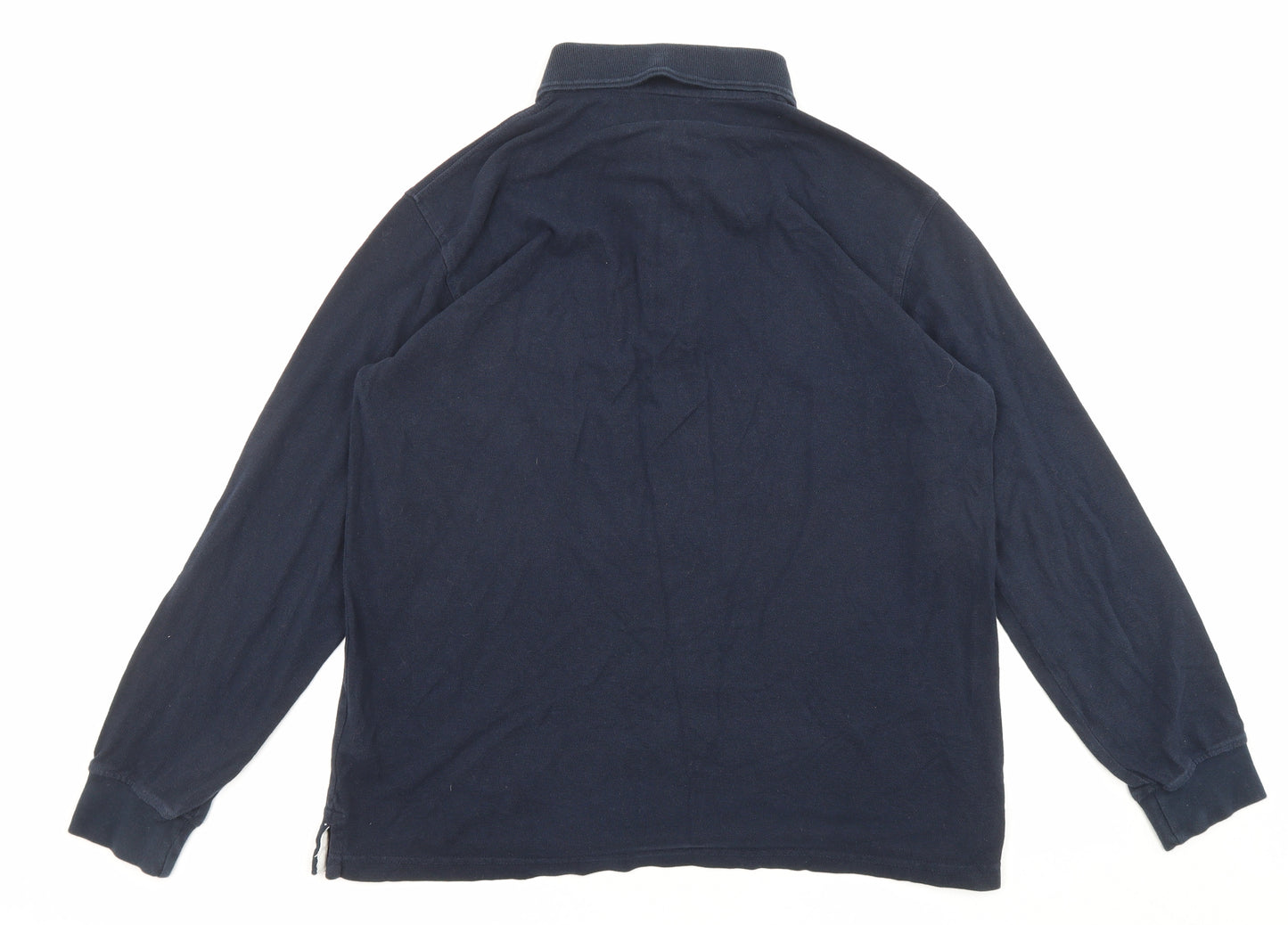 Cotton Traders Mens Blue Cotton Polo Size S Collared Button