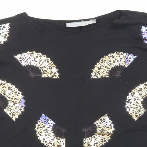 Principles Womens Black Polyester Basic T-Shirt Size M Boat Neck - Shoulder pads