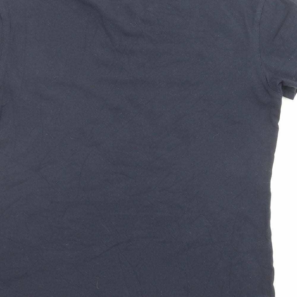 adidas Womens Blue Cotton Basic T-Shirt Size 16 V-Neck