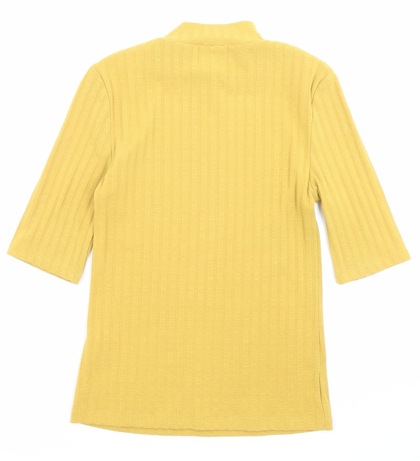 Joy Trent Womens Yellow Polyester Basic T-Shirt Size 8 Halter