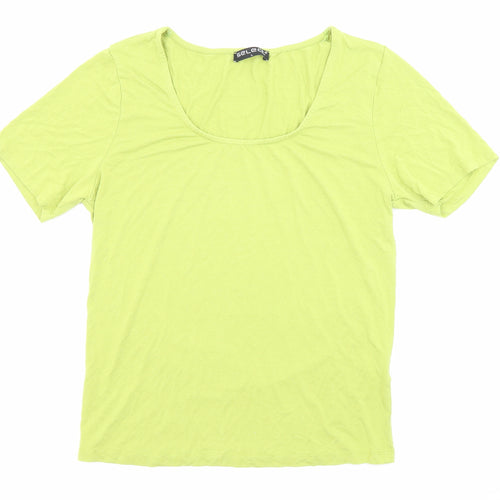 Select Womens Green Viscose Basic T-Shirt Size L Scoop Neck