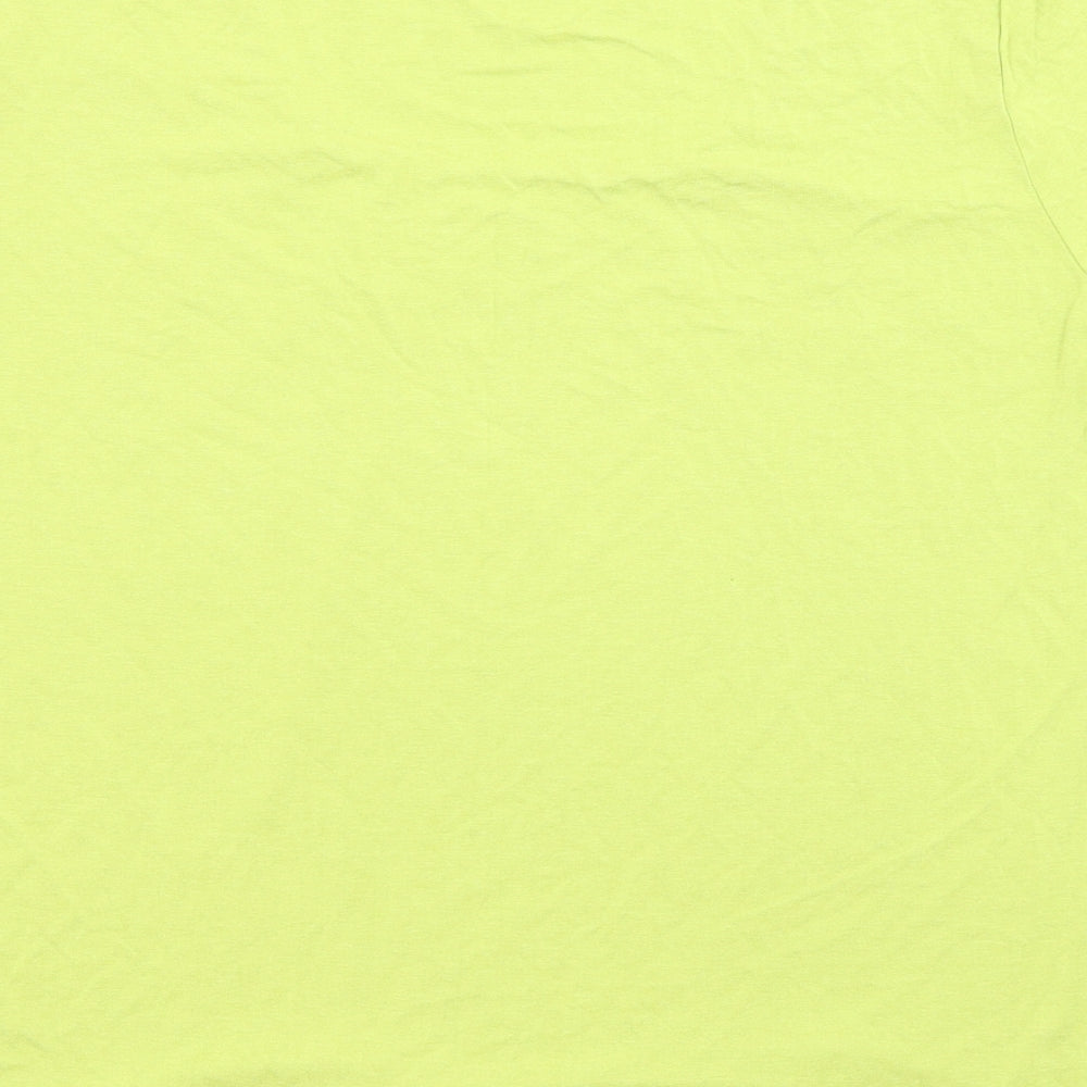 Select Womens Green Viscose Basic T-Shirt Size L Scoop Neck