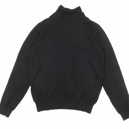 First Avenue Womens Black Roll Neck Viscose Pullover Jumper Size S
