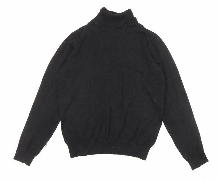 First Avenue Womens Black Roll Neck Viscose Pullover Jumper Size S