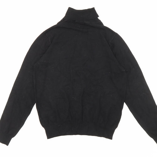 First Avenue Womens Black Roll Neck Viscose Pullover Jumper Size S