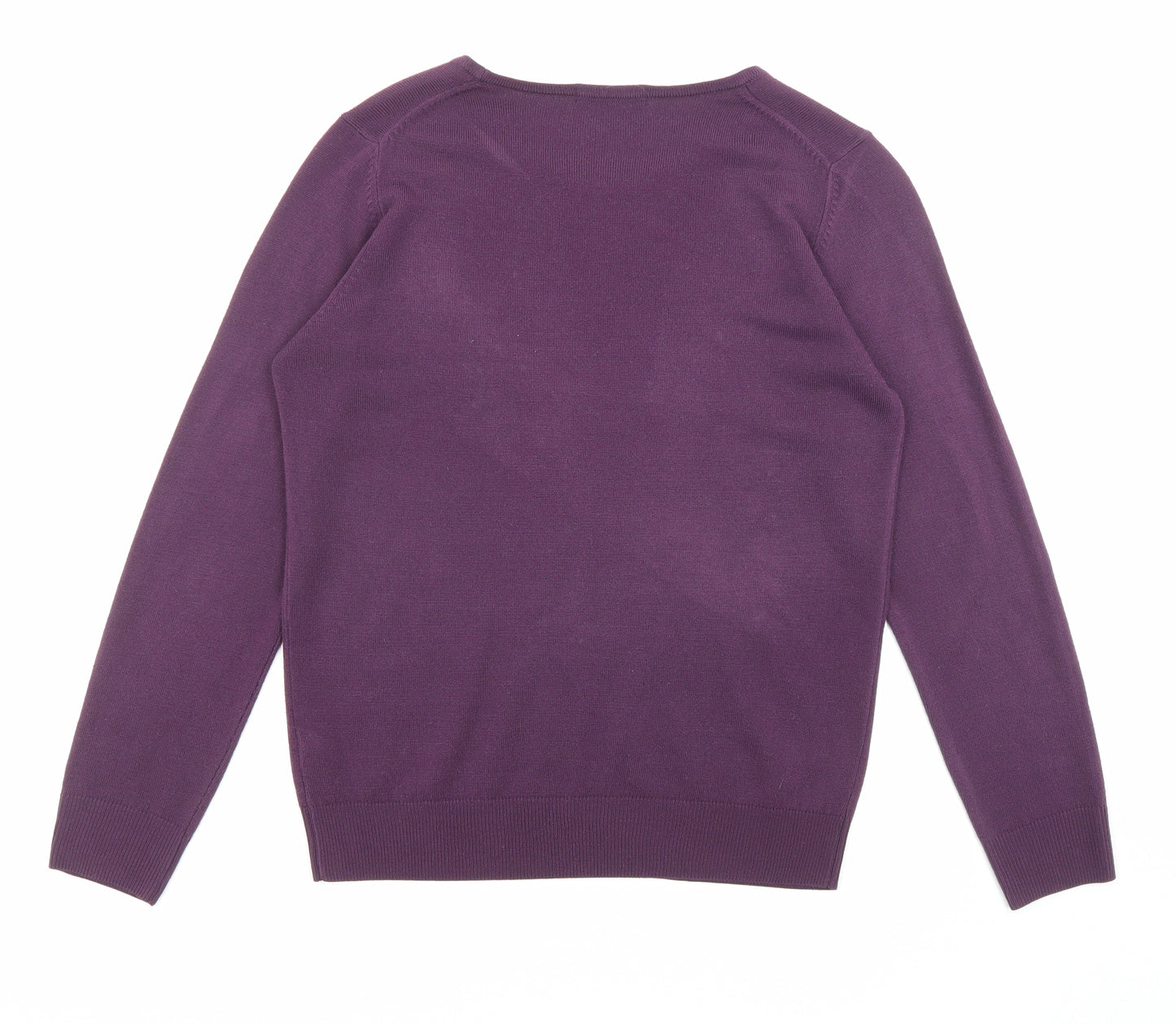 Marks and Spencer Womens Purple Crew Neck Acrylic Pullover Jumper Size 10