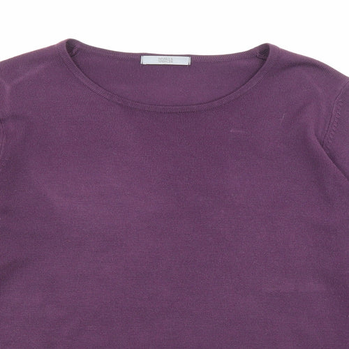 Marks and Spencer Womens Purple Crew Neck Acrylic Pullover Jumper Size 10