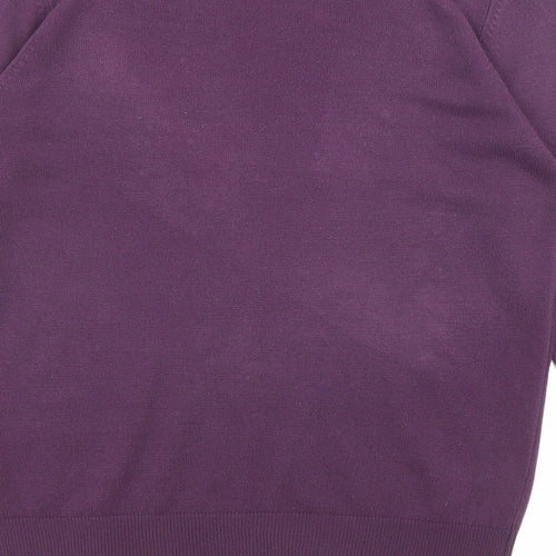 Marks and Spencer Womens Purple Crew Neck Acrylic Pullover Jumper Size 10