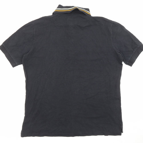 Vivienne Westwood Mens Black Cotton Polo Size 2XL Collared Button - Logo embroidery