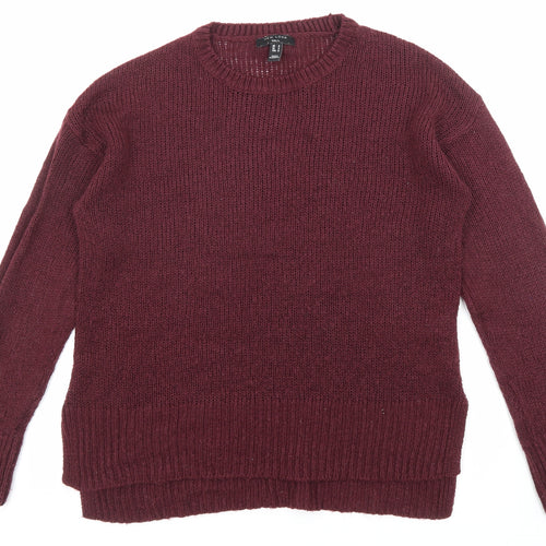 New Look Womens Purple Round Neck Acrylic Pullover Jumper Size S