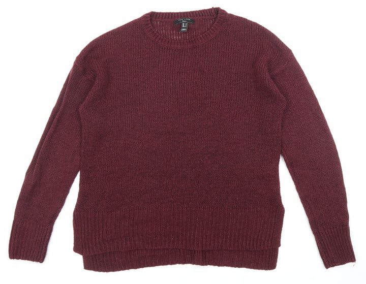 New Look Womens Purple Round Neck Acrylic Pullover Jumper Size S