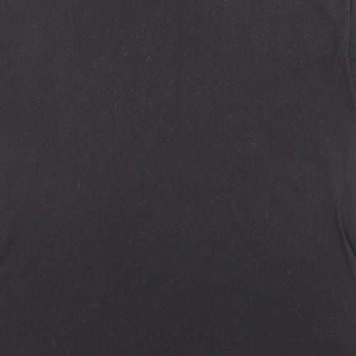 Hanes Mens Black Cotton T-Shirt Size M Round Neck