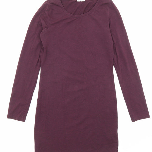 Divided by H&M Womens Purple Polyester Mini Size S Crew Neck Pullover